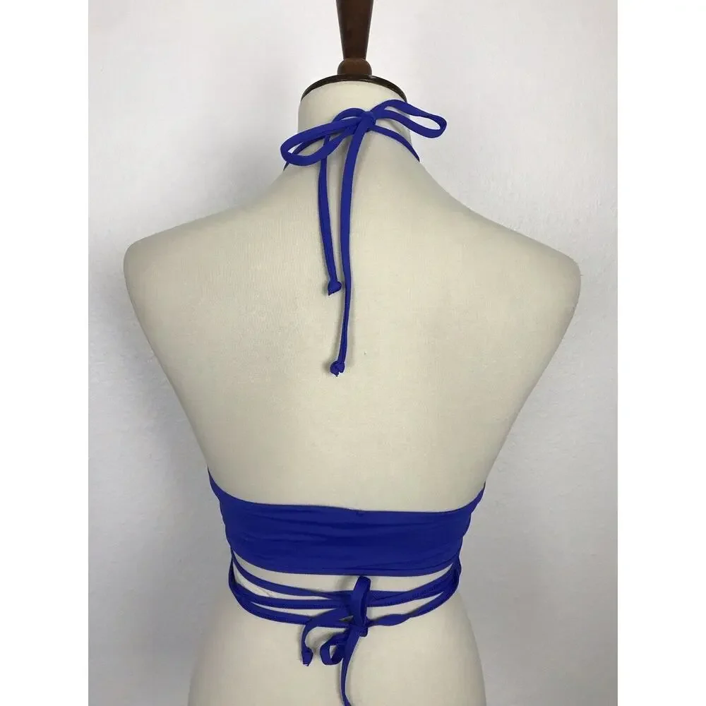 Toluca Swim Amina Stretch Wrap Tie Bikini Top Sz XS/S